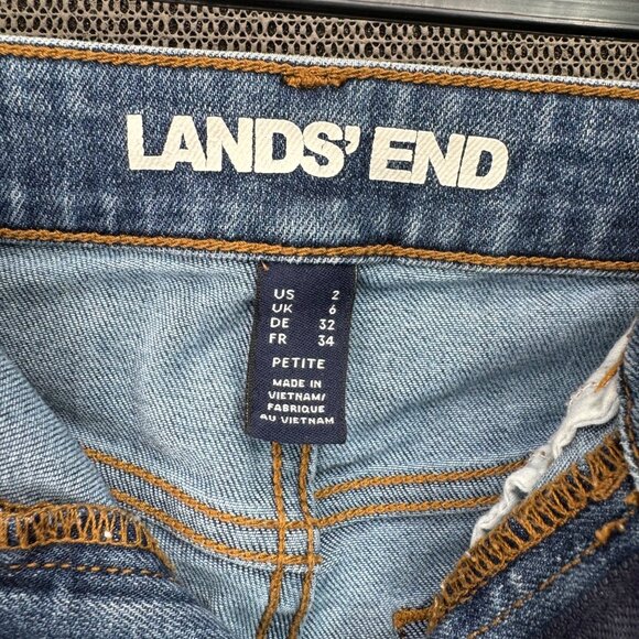 Lands End Womens Petite Straight-Leg Jeans Size 2 blue - Picture 3 of 12